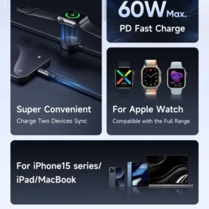 کابل Type-C به Type-C و شارژر اپل واچ