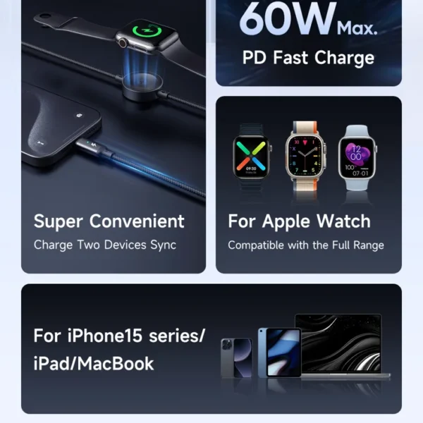 کابل Type-C به Type-C و شارژر اپل واچ